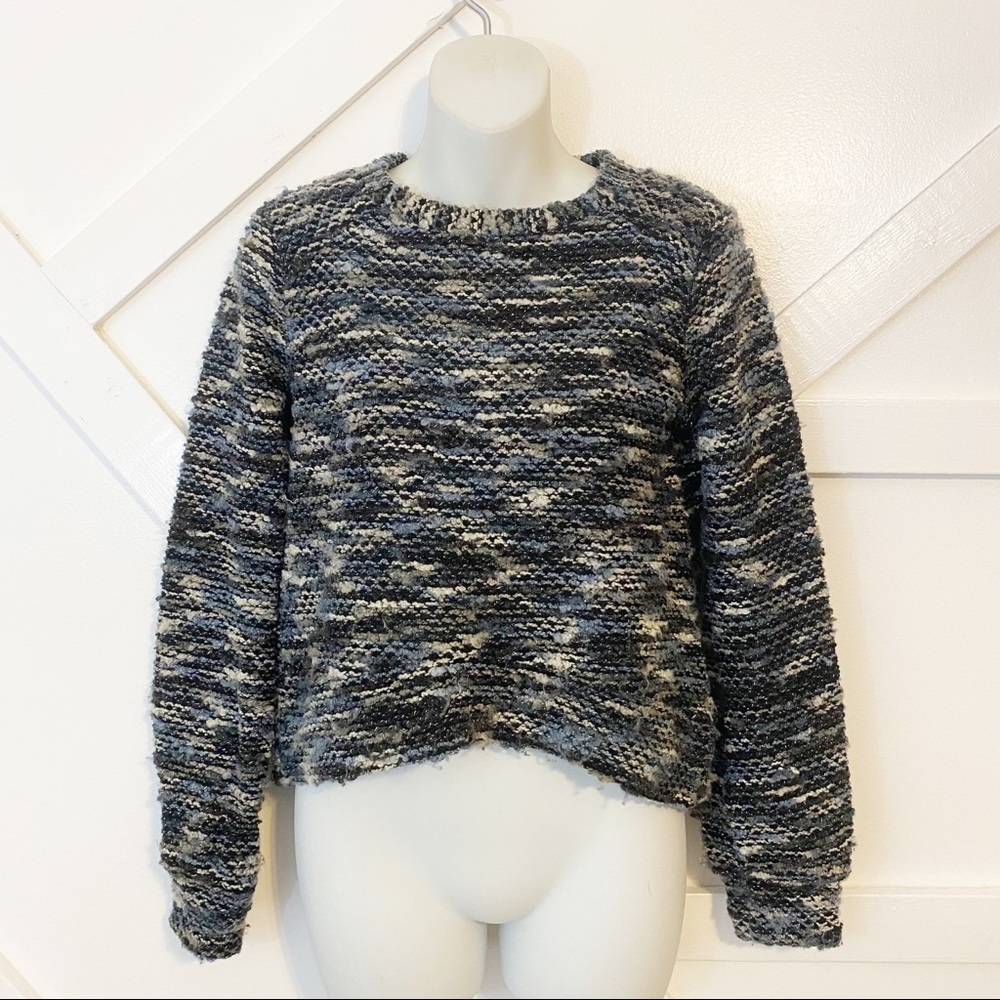 Mike Gonzalez Chunky Knit Oversized Boxy Puff Sleeve Sweater Heathered Sz XS